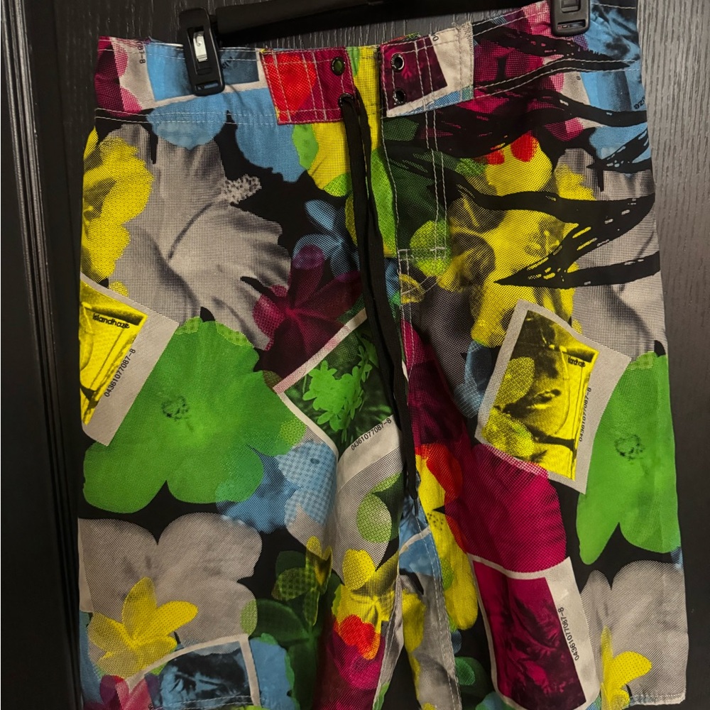 Colorful Floral Men's Swim Board Shorts